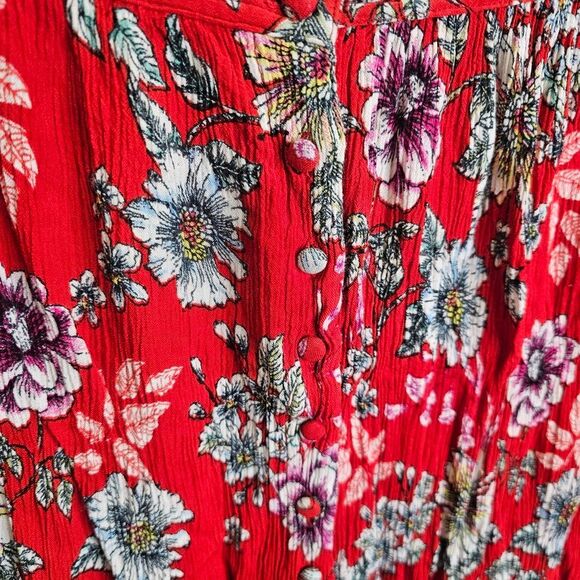 Patrons of Peace Red Floral Charlotte Maxi Skirt Size Large - Picture 5 of 10